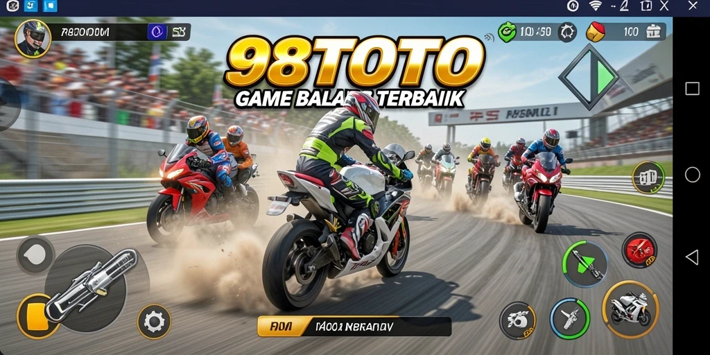 Gameplay mendebarkan saat balapan motor di 98TOTO.
