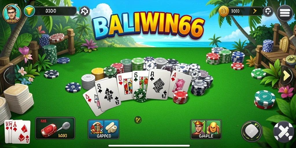 Tampilan screenshot permainan Gaple yang seru dan interaktif di BALIWIN66.