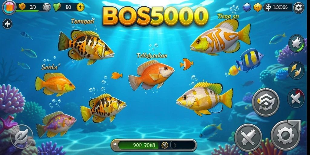 Tampilan gameplay seru Tembak Ikan di BOS5000.