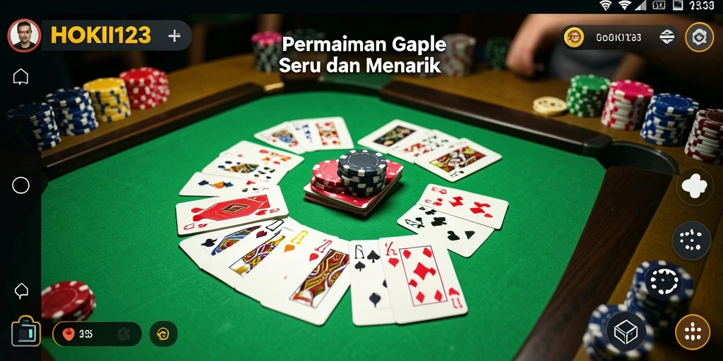Tampilan gameplay seru dari permainan Gaple HOKI123.