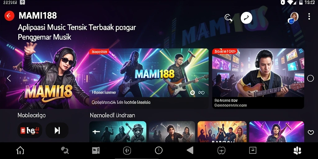 Screenshot gameplay MAMI188 menampilkan interaksi musik yang menarik dan penuh warna.