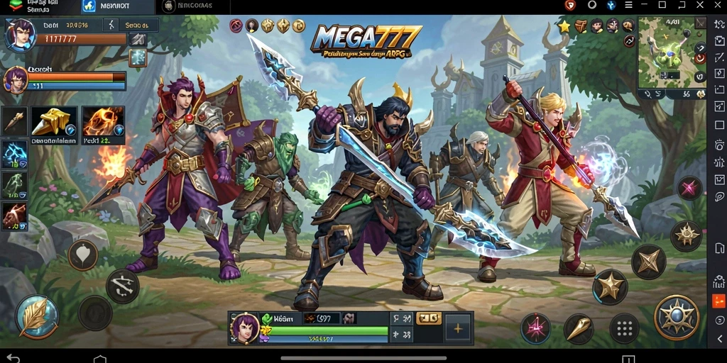 Tangkapan layar gameplay MEGA777 menampilkan aksi pertarungan yang mendebarkan.