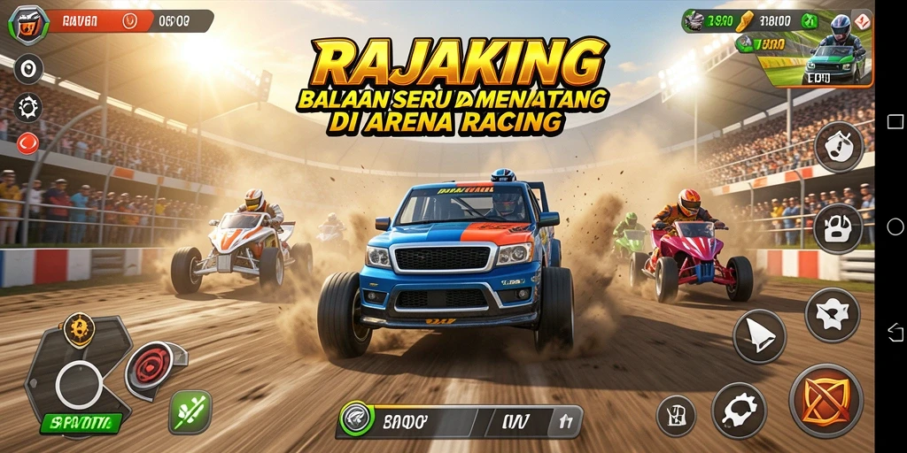 Tampilan menarik dari visual gameplay RAJAKING yang menegangkan.