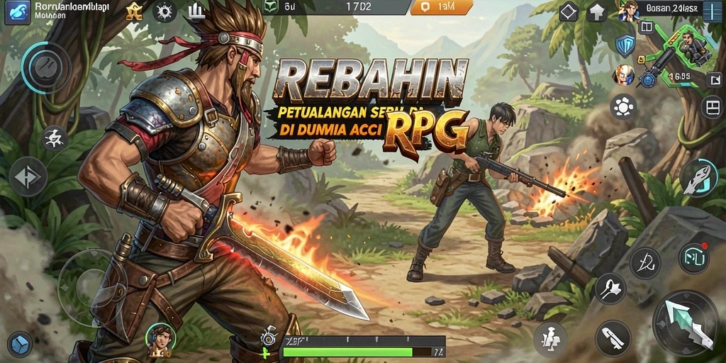Tangkapan layar aksi seru dari permainan ARPG REBAHIN.