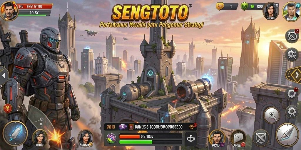 Tampilan gameplay SENGTOTO dalam pertempuran Tower Defense yang seru.