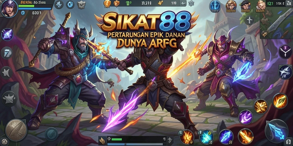 Tampilan dalam game ARPG SIKAT88 saat pertarungan epik.