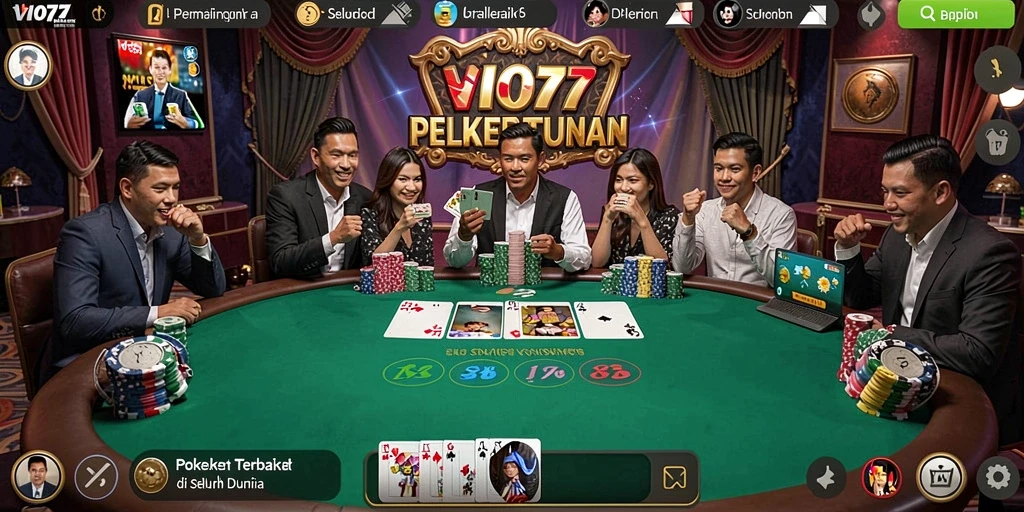 Screenshot VIO77 menunjukkan pemain sedang menikmati gameplay Poker yang mendebarkan.