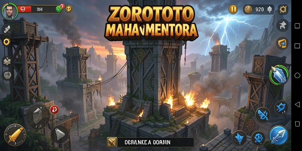 Tangkapan layar ZOROTOTO menampilkan aksi seru permainan Tower Defense.