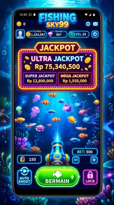 Tampilan antarmuka pengguna aplikasi sky99 yang sederhana.